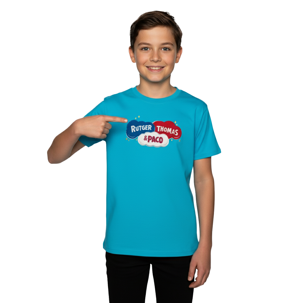 Logo T-Shirt Blauw Rutger, Thomas & Paco