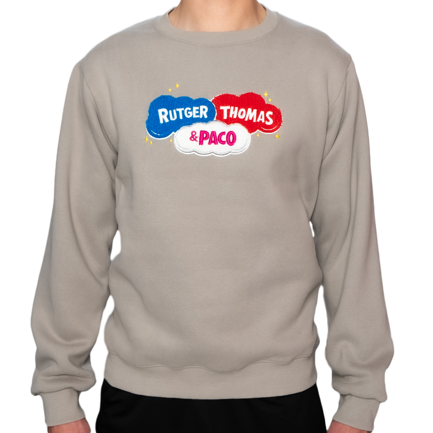 Logo Trui Grijs Rutger, Thomas & Paco