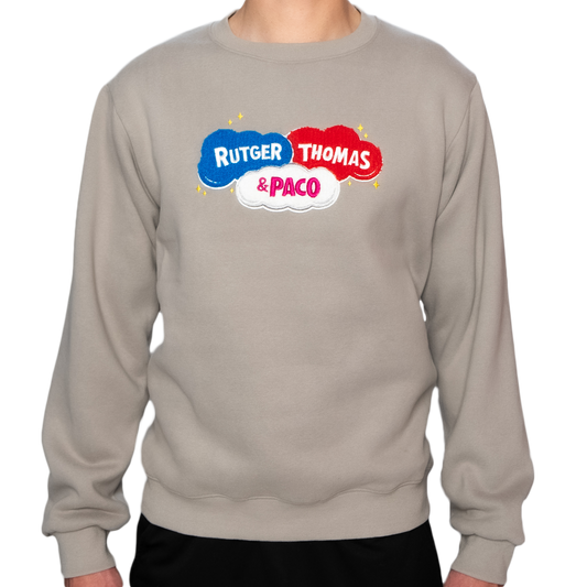 Logo Trui Grijs Rutger, Thomas & Paco