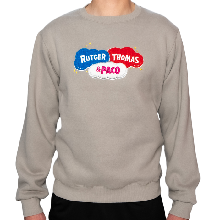 Logo Trui Grijs Rutger, Thomas & Paco